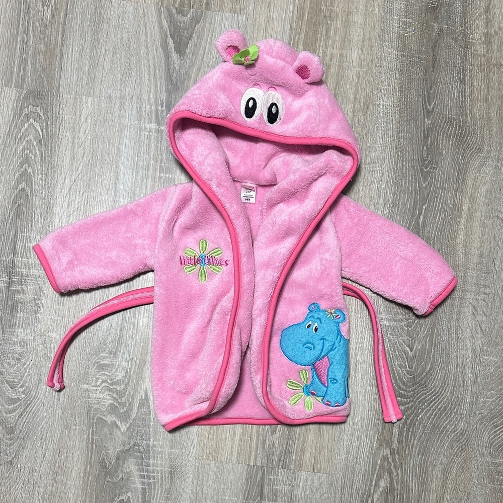 Little Tikes Baby Robe with Hippo and Flower Design